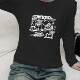 Round neck pure cotton t-shirt for girls purple cartoon pig slim fit oversize long-sleeved top for women
