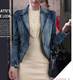 Large size women's denim jacket spring European and American style denim top Long-sleeved denim jacket