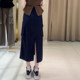 New spring and summer 2025 Korean fashion casual work skirt slim and versatile straight slit mid-length skirt