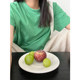 Niche cousin 2025 spring and summer new green loose top half turtle neck T-shirt women's short-sleeved women's clothing