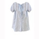 Large size Korean casual polka dot puff short-sleeved shirt for women in summer fat mm loose slimming and covering the flesh medium-length top