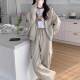 College style casual suit for women 2025 spring and autumn new small sports hooded sweatshirt jacket two-piece set