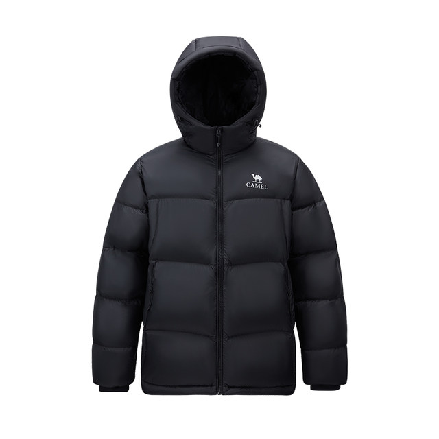 Camel men's down jacket men's winter 2025 new style plush thickened hooded warm short bread jacket jacket
