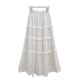 Korean official website purchase autumn and winter sweet girl sweet layered lace hooked long skirt skirt
