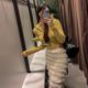 Korean official website purchasing autumn and winter style little woman sweet layered ruffled hip versatile long skirt skirt
