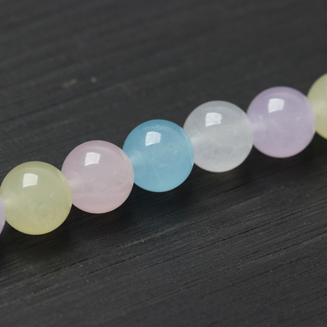 Morganite chalcedony sparse beads five-color chalcedony round beads DIY semi-finished jewelry accessories color crystal material bag