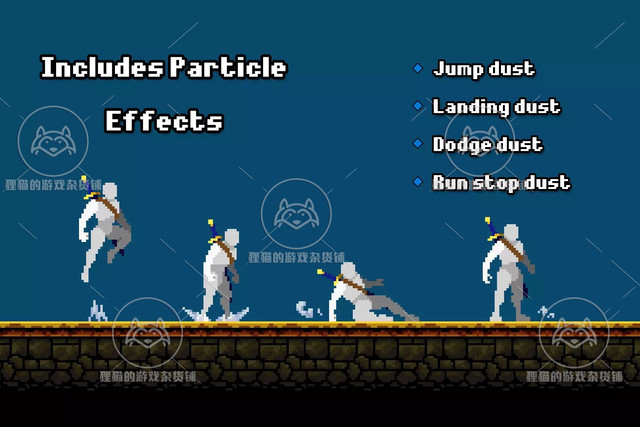 Unity prototype Hero pixel art 1.3 package more 2D pixel hero prototype material package
