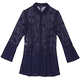 Xing's women's clothing Spring and Autumn mesh flare sleeve lapel shirt Large size knitted shirt Women's long sleeve mid-length top