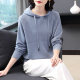 Cashmere sweater for women loose outerwear new autumn and winter thickened knitted hooded 100% pure cardigan red sweater
