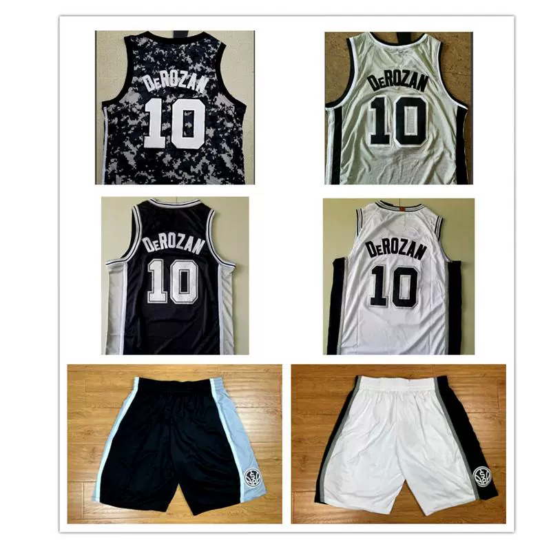 18 19赛季马刺10号德罗赞背心刺绣球衣城市版篮球服