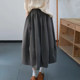 Ancient and color Korean style literary splicing loose large sling mid-length skirt casual and versatile high-waist lace-up cotton skirt spring