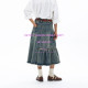 Unvesno (Un) Make old water -washing edges to split small pleated middle waist denim skirt

