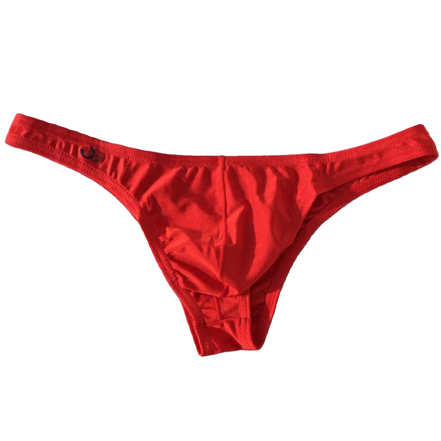 Men's sexy bikini underwear thong T-trousers fashionable low waist slightly transparent beach half-butt hot spring briefs

