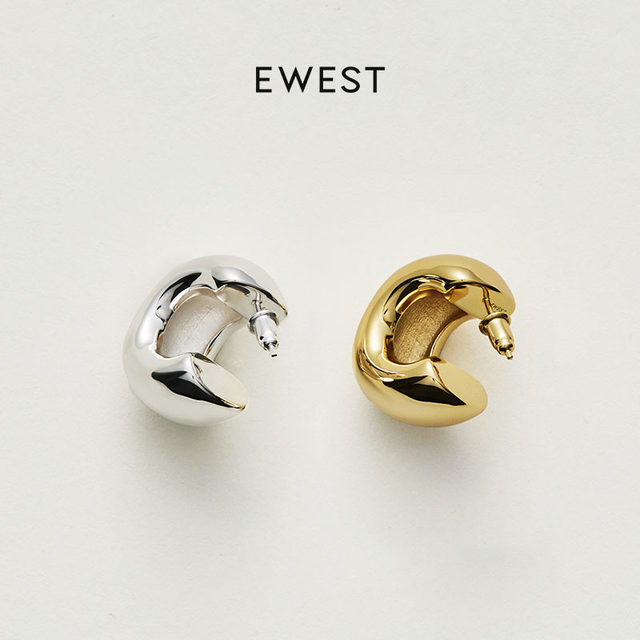 ewest popular sterling silver earrings for women simple silver earrings high-end earrings gold circle earrings light luxury earrings
