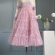 2024 autumn and winter new polka dot polka dot skirt for girls age-reducing mesh mid-length skirt elastic waist high waist heavy workmanship
