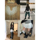 MOERSHOP blogger's source of happiness in autumn and winter versatile white mesh butt curtains stacked through perspective lining skirt
