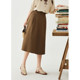 Zihan Retro Cotton Skirt Women's Summer New Art Forest Versatile High Waist Slim Mid-Length A-Line Skirt