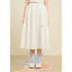 Zihan high waist spliced ​​slit skirt for women 2025 summer new sweet loose white tethered a-line skirt
