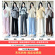 2025 new autumn and winter white pants for women with high waist drooping touching wide-leg pants casual trousers thickened warm pants