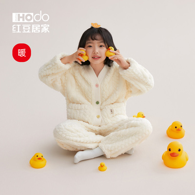taobao agent Children's coral velvet keep warm winter pijama teenage, increased thickness