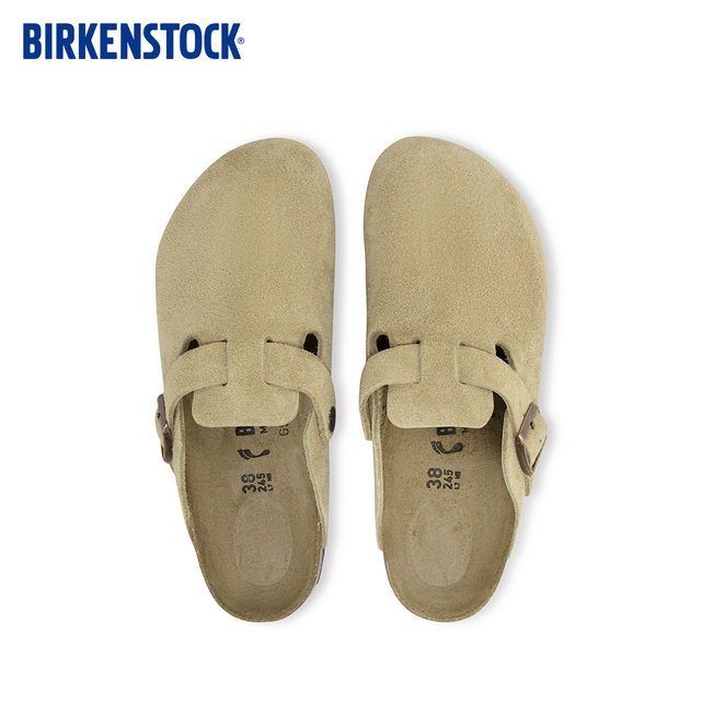 BIRKENSTOCK Birkenstein imported new products for men and women cowhide suede Boston bag-toe slippers