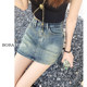 Retro old denim skirt for women 2024 summer new hot girl high waist large size versatile hip skirt