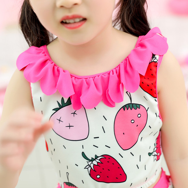 Children's swimsuit girl cute split babies, big children, young girls, student conjoined princess skirt swimwear
