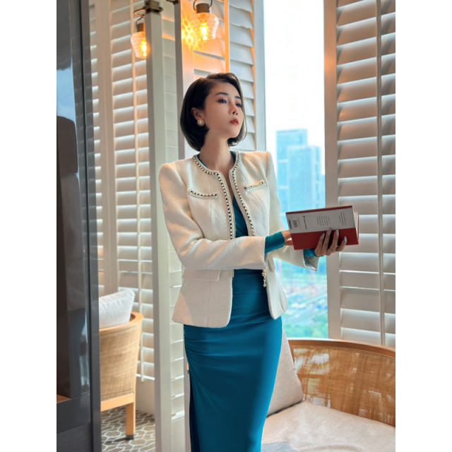 XULU original retro French tweed jacket temperament casual socialite short design small fragrance style jacket