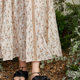 TALASA cotton floral skirt 2025 spring and summer new high-waist splicing design elegant temperament long skirt