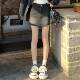 3MER Oh, the three girls American retro washing and old denim skirt for women, versatile A-line short skirt, high-waisted skirt
