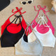 Beach vacation style sexy straps neck halter vest for women in summer short style with chest pad exposed navel top