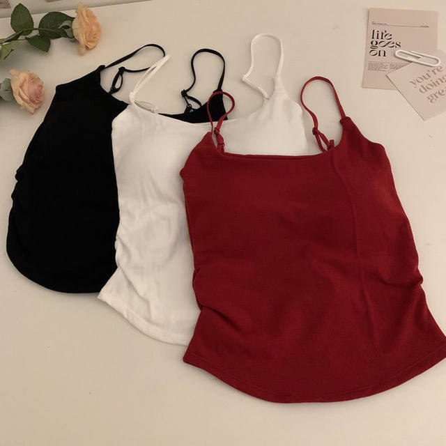 New pure desire and spicy design sensor folds suspender vest female chest cushion inside and outside, wearing a beautiful back in the back, summer
