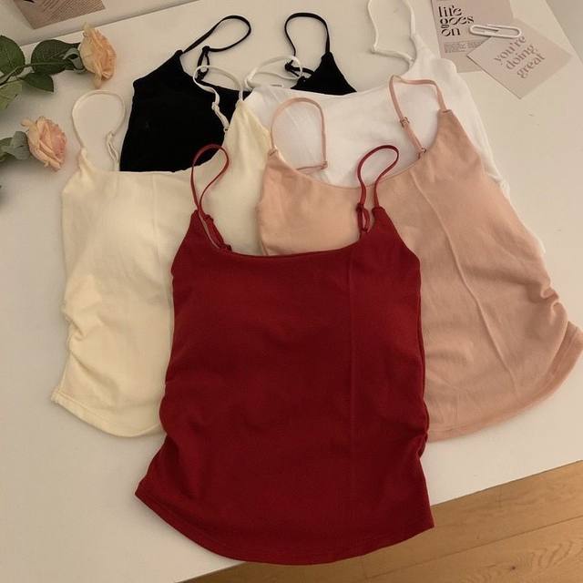 New pure desire and spicy design sensor folds suspender vest female chest cushion inside and outside, wearing a beautiful back in the back, summer