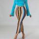 European and American new women's clothing 2025 rainbow print slim high waist elastic skirt mid-length hip-cover skirt tight