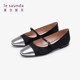 Lairsdan Fashion retro square toe flat bottom light mouth color combination Mary Jane tied single shoes women's shoes 5T01501