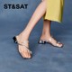 
Saturday 1-piece sandals summer new open-toe square heel women's outer wear slippers SSC2115269