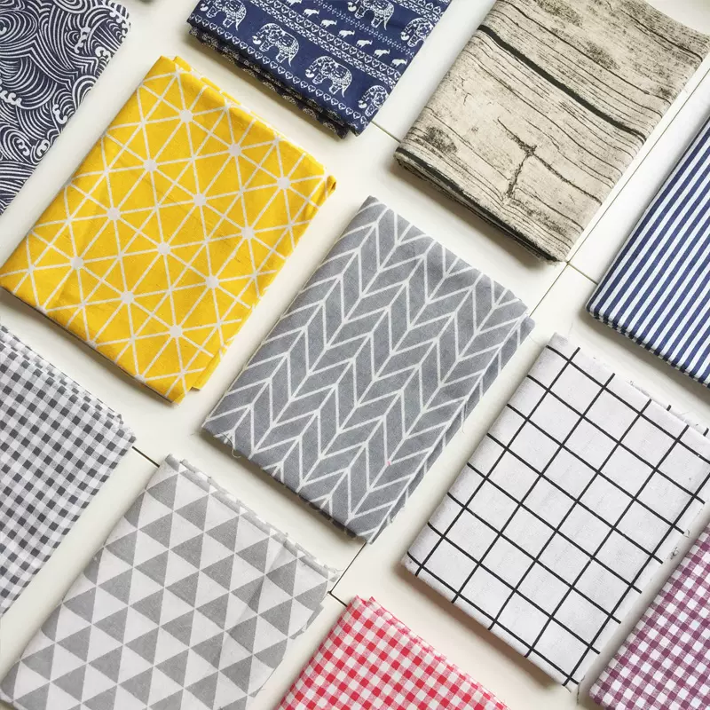 棉麻布料ins风桌布背景布挂布北欧格子麻布手工diy花