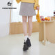 Metersbon woolen skirt for women sweet checker spring and autumn fashion commuting high street ladies loose skirt