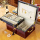 Wooden lockable jewelry box Korean large-capacity jewelry storage box high-end princess solid wood piano lacquer European gift