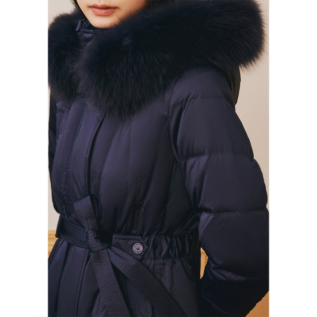 PSALTER Psalm Hooded Fox Fur Collar Long Goose down Jacket Winter
