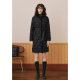 Psalm Selected Winter mink fur collar lace-up mid-length checked goose down jacket

