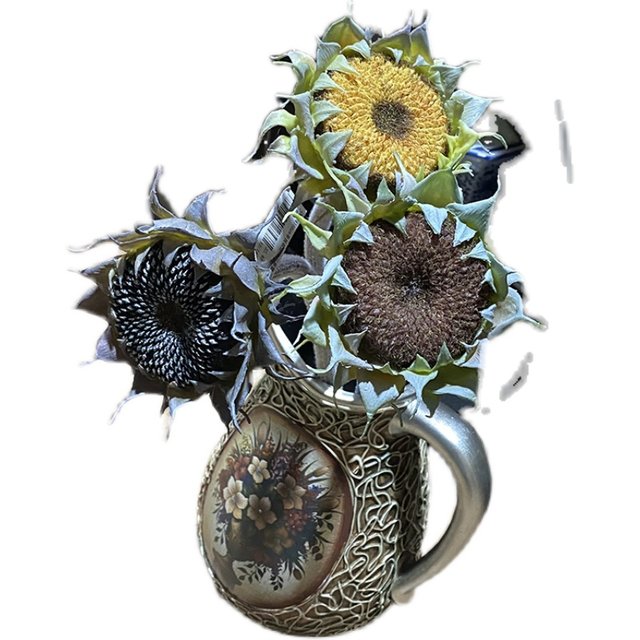 Retro old sunflower artificial flower living room home decoration fake flower sunflower model room flower arrangement soft furnishings