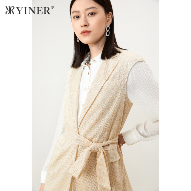 YINER sound children's clothing summer sleeveless lace-up waist-collar shirt