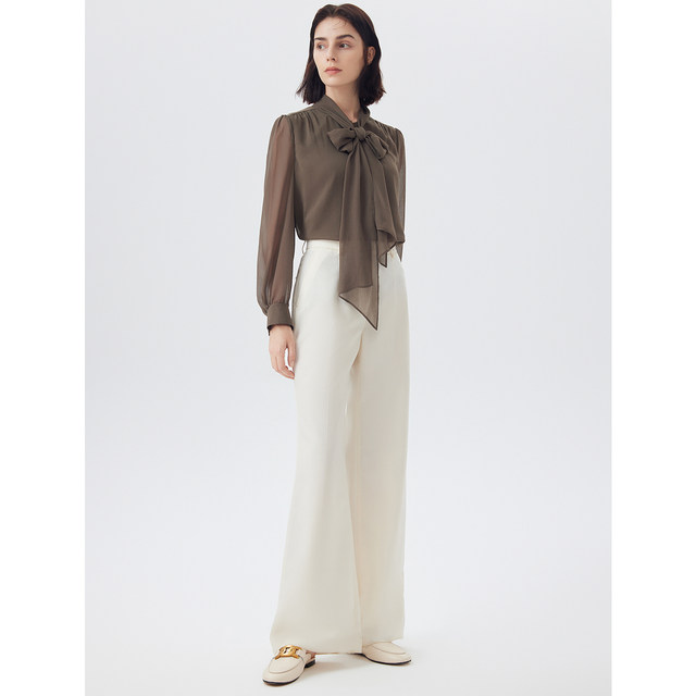 [Langzi Ole]Langzi POLO neck commuting outfit temperament design niche women's shirt top 2023 spring