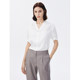 [Langzi Ole]Langzi French short-sleeved white shirt and shirt summer new style inner v-neck