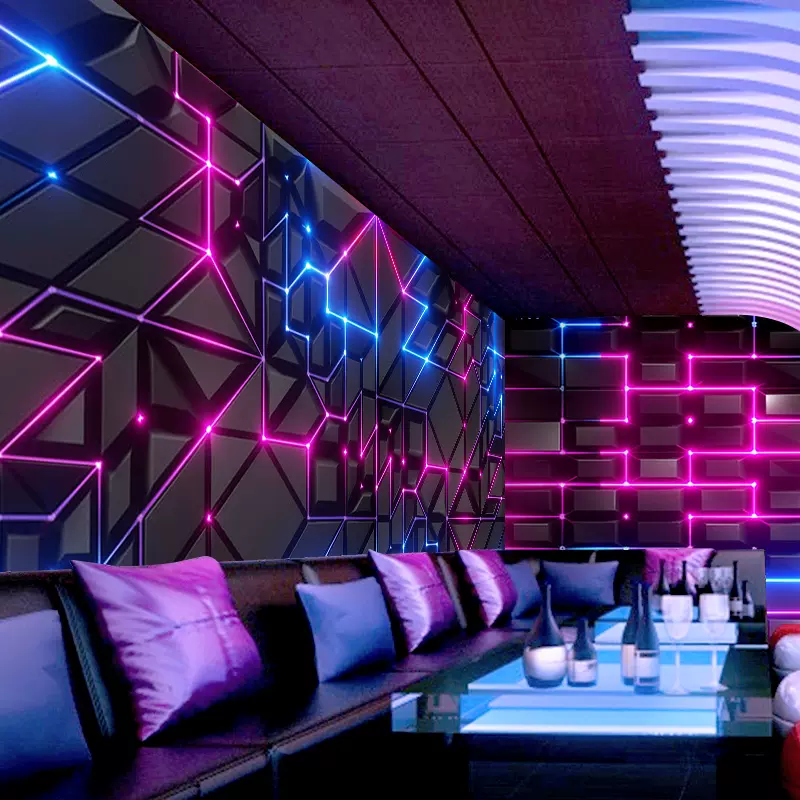3d立體現代電子科技感壁紙電競網咖裝飾背景牆布酒吧