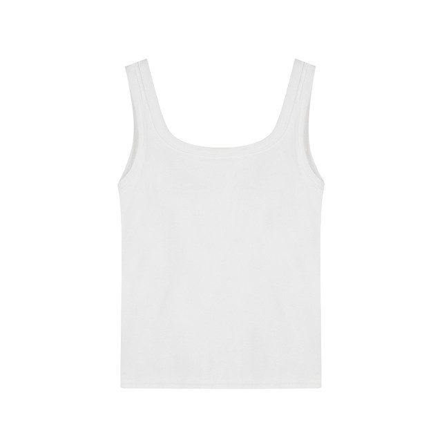 White camisole for women, slim fit, short inner layered shirt, autumn and winter outer wear, trendy sports top with chest pads