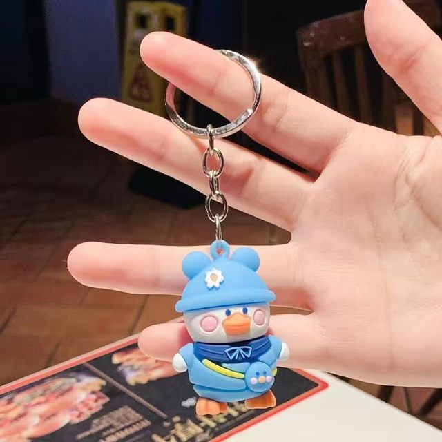 Cartoon cute backpack duck keychain 1