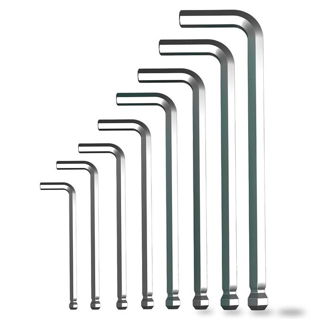 Hexagonal wrench, single ball head set, high hardness, extra length, L-shaped hexagonal imported 6-corner screwdriver