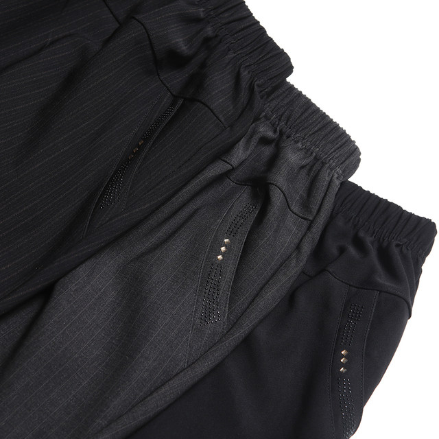 Mom's pants, autumn style, extra fat and extra large, middle-aged and elderly women's pants, granny wear, autumn and winter, plus velvet and thickening, large size high-waisted trousers